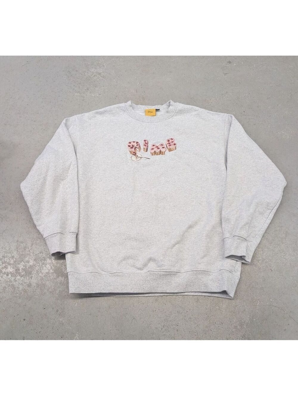 Dime Montreal Pink Cake Embroidered Logo Crew Neck Sweater
